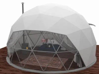 Glamping Dome Realistic 3D model