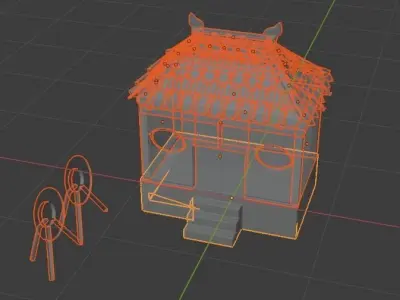 Low Poly STRATEGY Set - 13 Unique Models Mega Pack  ASIAN-STYLE Low-poly 3D model