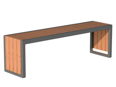 City Bench 07 Low-poly 3D model