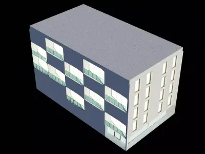 Lowpoly Architectural Building - Exterior Low-poly 3D model