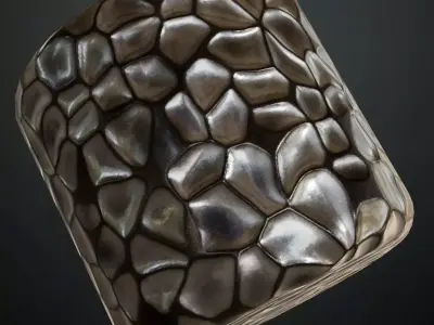 White Metal Hammered PBR Seamless Texture