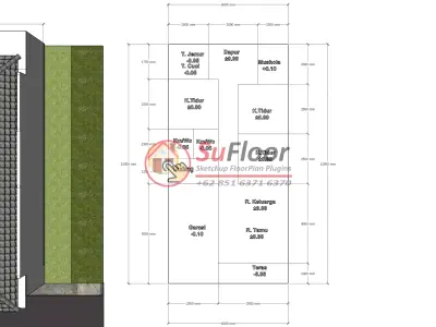 House 6x12m code 561 - Sketchup 3D model 3D model 3D model