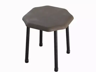 Steel Stool B 01 3D model