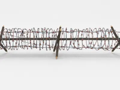Lowpoly Barb Wire Obstacle Low-poly 3D model