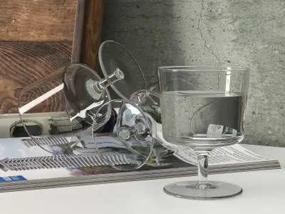 Aurora Water and Wine Glasses 3D model