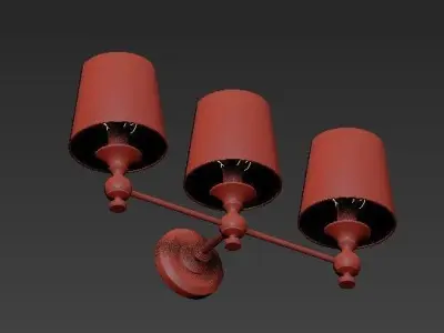 Lugarno three light wall sconce 3D model
