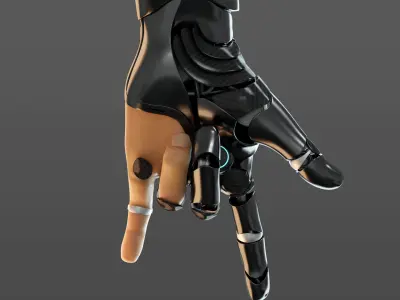 FPS hand anatomy mechanical 04 3D model