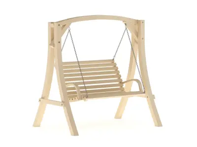 Wooden Swing Chair 01 3D model