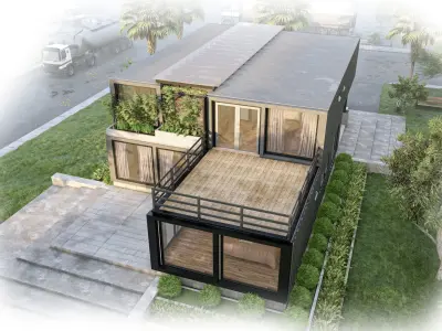 Two Story Container House Design 3D model