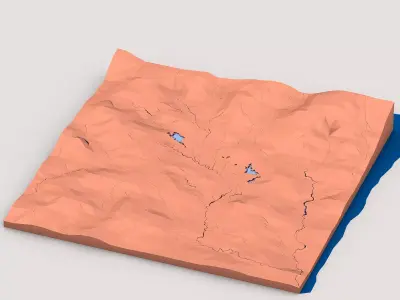 Stylized Low Poly Valley Landscape 3D model