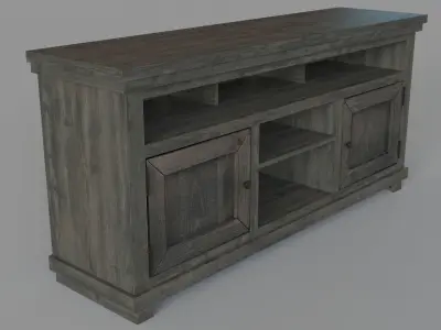 Sinclair Grey 64 Inch TV Stand 3D model