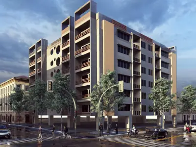 Classic stone facade-Building Classic Facade Element  3D model