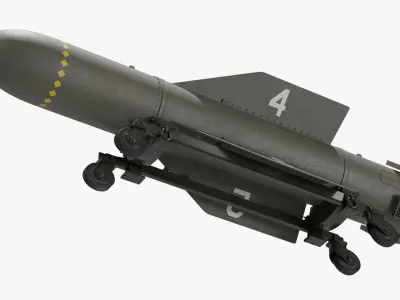  2000 Pound Tactical Bomb On Support Cart 