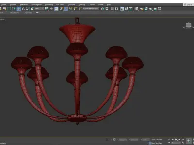 ART DECO SMALL CHANDELIER WITH CRYSTAL Low-poly 3D model