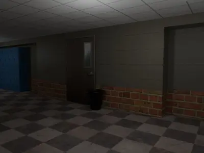 School Corridor Low-poly 3D model