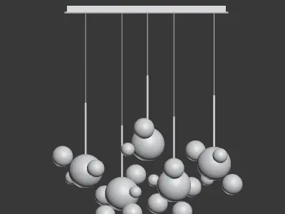 Suspension light Giopato Coombes Bolle Zigzag Chandelier 3D model