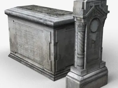 Tombstones Low-poly 3D model
