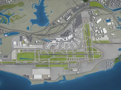 Philadelphia - International Airport - PHL Low-poly 3D model