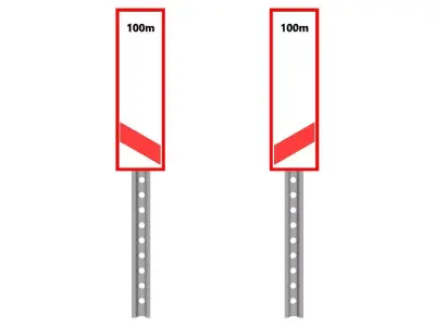 railway level crossing 100m 3D model