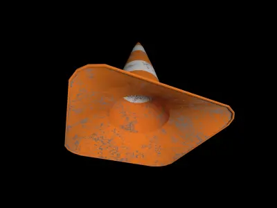 Traffic cone Low-poly 3D model 16