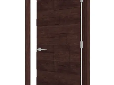 Door-015 modern wooden door 3D model