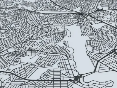  Belo Horizonte Road Network and Streets 3D model