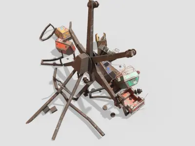 Destroyed Ferris Wheel 3D model