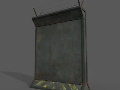 Concrete Wall Barricade Barrier 3D model purchase