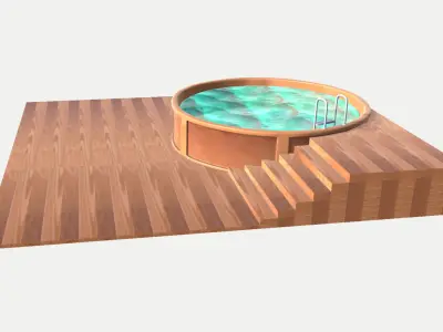 Wood Swimming Pool 3D model