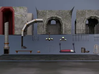 Royal Dungeon Free low-poly 3D model