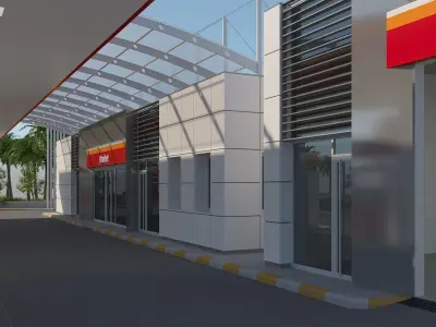 Gas Station Scene 3D model