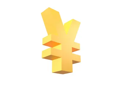 Yen Symbol v1 001 Low-poly 3D model