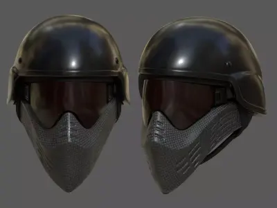 Helmet scifi military combat 3d futuristic technology  Low-poly 3D model