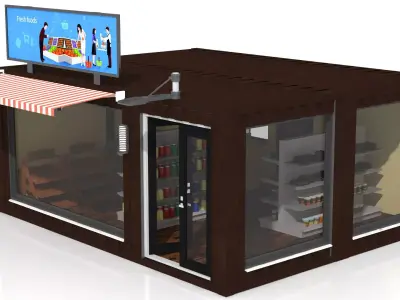Container Grocery Shop 3D model
