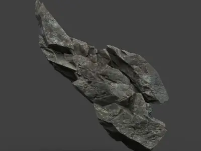 Scifi Black Sharp Rock 220611 - Ultra HD 16K Textures Low-poly 3D model