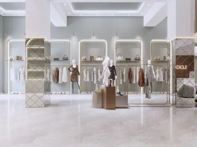Clothing store shop interior 3D model