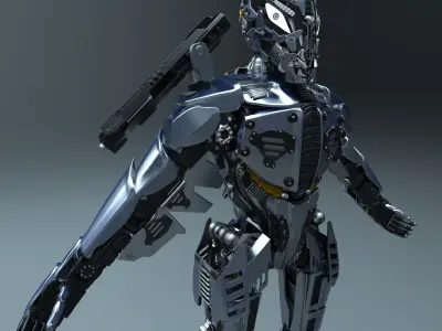 High poly Robot humanoid 3D model purchase