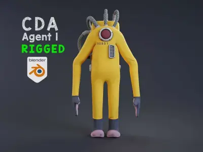 Monster inc - CDA agent 1 rigged 3D model