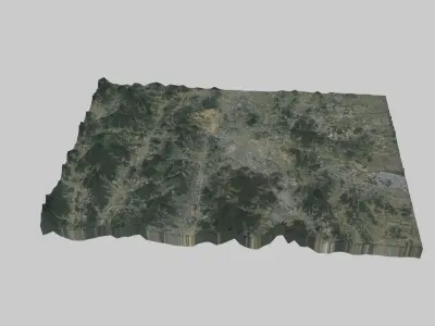 Suwon City Low-poly 3D model