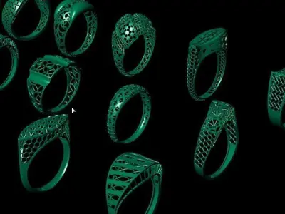 21 Gold light Fusion ring pack 3D print model