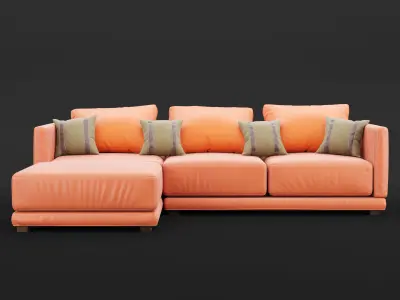 Modern angle sofa 3D model