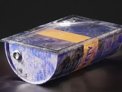 Industrial-style barrel furniture set Low-poly 3D model