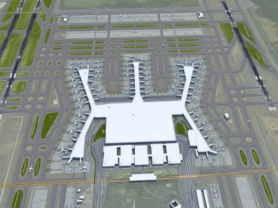 Istanbul Airport 15km Low-poly 3D model