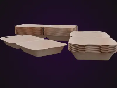 Cardboard paper - Disposable Container 3D model