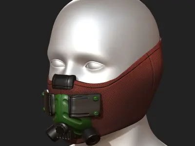 Gas mask respirator scifi futuristic  Low-poly 3D model