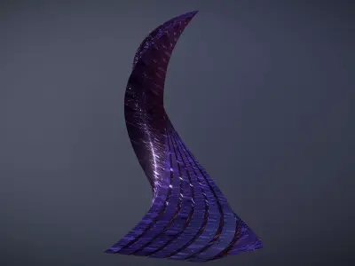 Twisted Layered Tower Futuristic 3D model