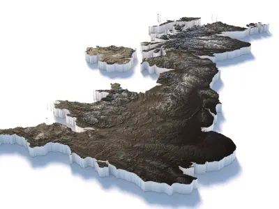 United Kingdom Terrain country  3D model