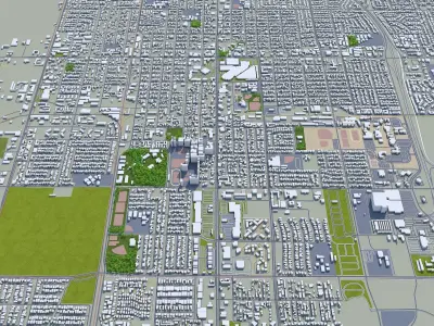 Santa Maria California USA 20km Low-poly 3D model