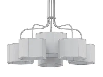 SL016 light chandelier in brass with shades 3D model