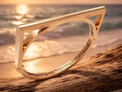 Minimal Architectural Closed Bangle Bracelet 3D print model